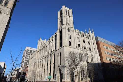 Built in 1914, Mizpah Tower was originally home to the First Baptist Church, located off Columbus Circle. It will be renovated into a new event space and wine bar in Syracuse. (Katrina Tulloch)