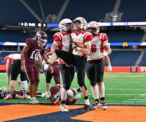 Frankfort-Schuyler vs Morrisville-Eaton Section III 8-man football Sectional Championship at JMA Wireless Dome Friday November 14, 2025 in Syracuse, NY (Robert Grossman | Contributing Photographer)