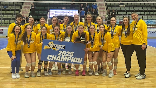 The Westhill girls volleyball team won the Class B state championship on Saturday, Nov. 22, 2025, at Harding Mazzotti Arena in Glens Falls, N.Y.