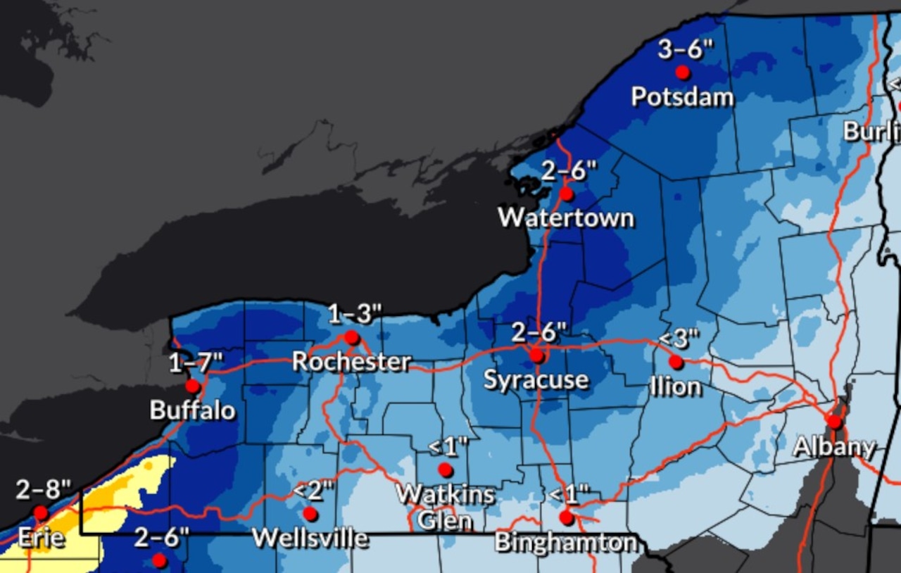 Season's first snowfall for Upstate New York