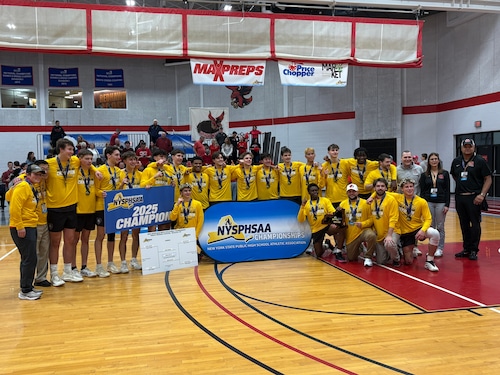 Jamesville-DeWitt boys volleyball came back from 1-0 and 2-1 deficits to win the Division II state title in five sets on Sunday afternoon at Roberts Wesleyan College.