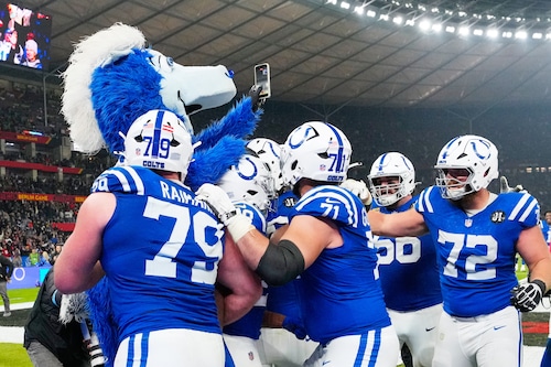 A photo of the Indianapolis Colts mascot.