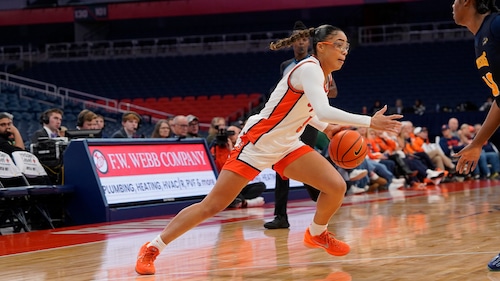 Laila Phelia, of the Syracuse women's basketball team, scored 22 points in SU's win over Canisius on Tuesday, Nov. 11, 2025. (Syracuse University Athletics photo)