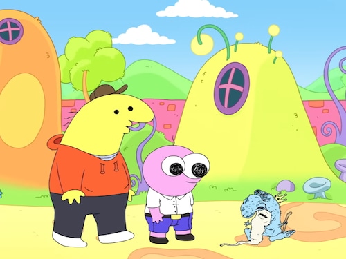 Pim and Charlie talking to troll