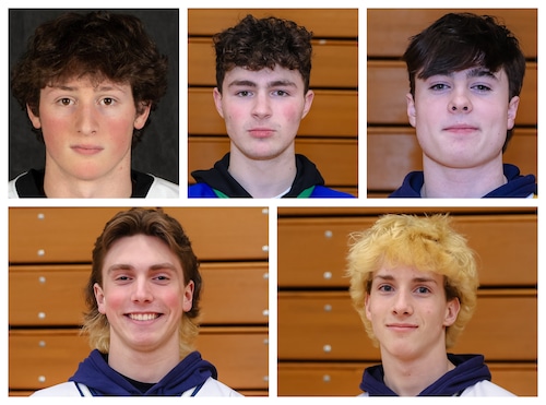 Five of the six finalists for syracuse.com's Division I and II boys hockey players of the year are, clockwise from top left, Tyler Lokker of Rome Free Academy, Emmit Porter of Cicero-North Syracuse, Jonah Vormwald of West Genesee, Luke Bobbett of Skaneateles and Danny Angelina of Skaneateles.